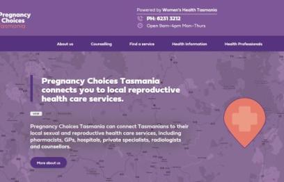 The home page of the new website