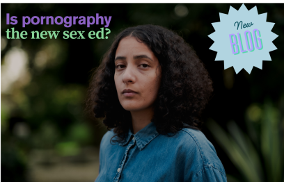Young person staring at the camera.