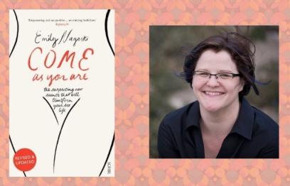 An image of a book cover and the author Dr Emily Nagoski. Photo credit: scribepublications.com.au