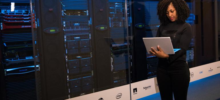 Large computer server processing data